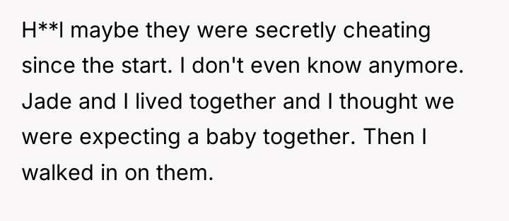 H**l maybe they were secretly cheating since the start. I...