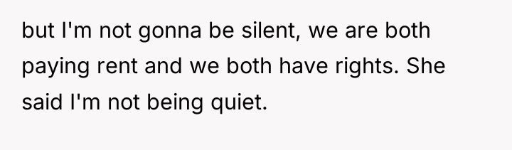 but I'm not gonna be silent, we are both paying...