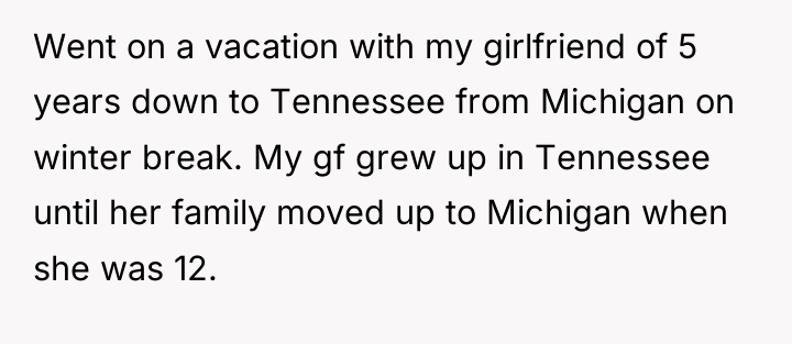 Went on a vacation with my girlfriend of 5 years...