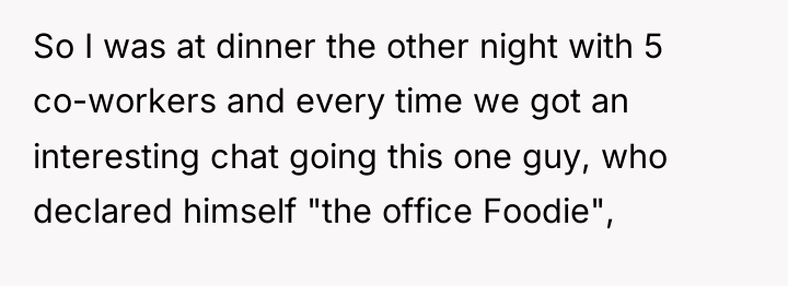So I was at dinner the other night with 5...