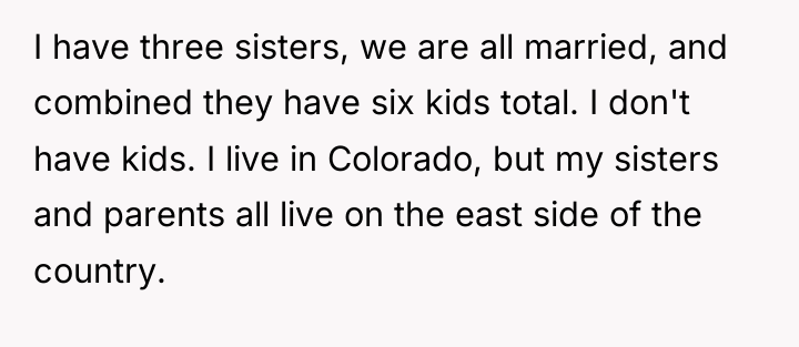 I have three sisters, we are all married, and combined...