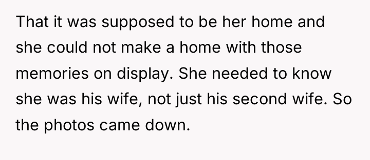 That it was supposed to be her home and she...