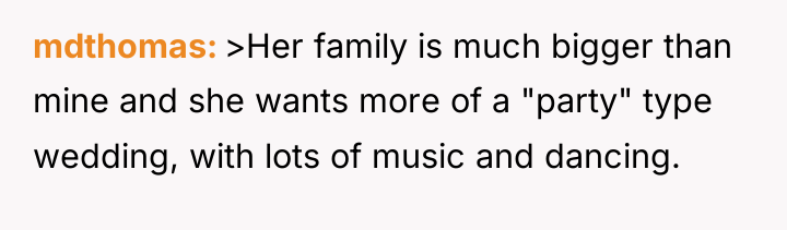 mdthomas >Her family is much bigger than mine and she...