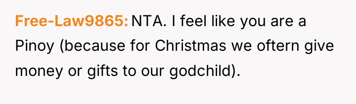 Free-Law9865 NTA. I feel like you are a Pinoy (because...