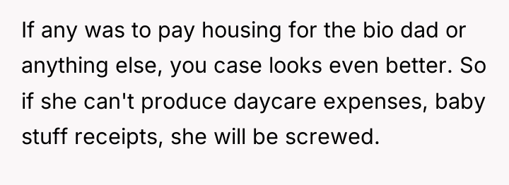 If any was to pay housing for the bio dad...