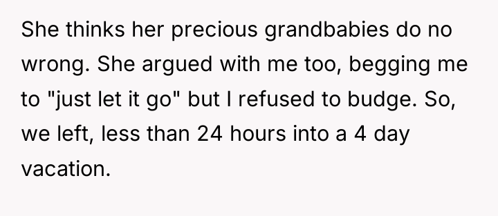 She thinks her precious grandbabies do no wrong. She argued...