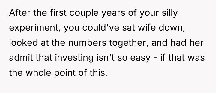 After the first couple years of your silly experiment, you...