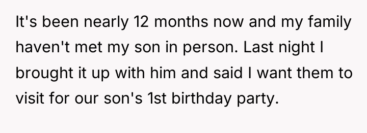 It's been nearly 12 months now and my family haven't...