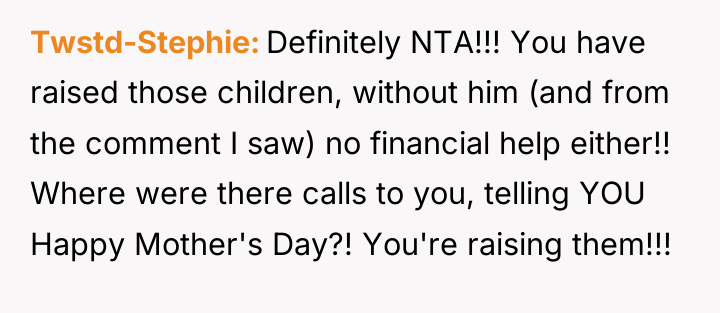 Twstd-Stephie Definitely NTA!!! You have raised those children, without him...