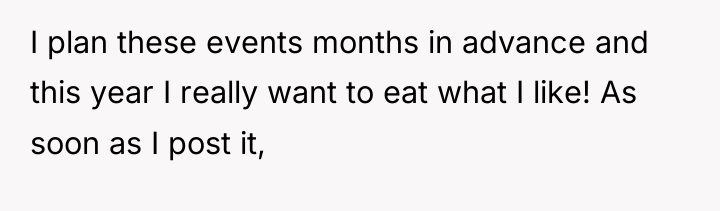 I plan these events months in advance and this year...
