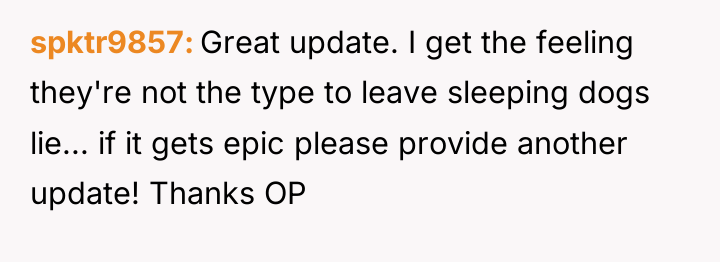 spktr9857 Great update. I get the feeling they're not the...