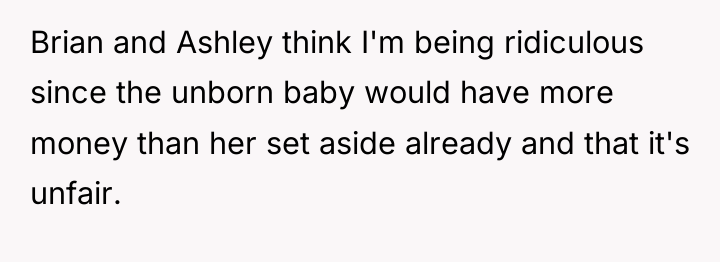 Brian and Ashley think I'm being ridiculous since the unborn...