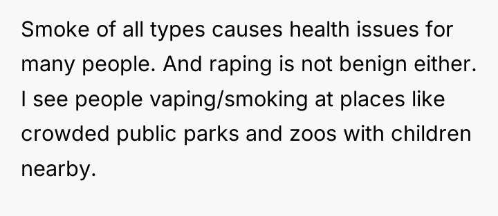 Smoke of all types causes health issues for many people....