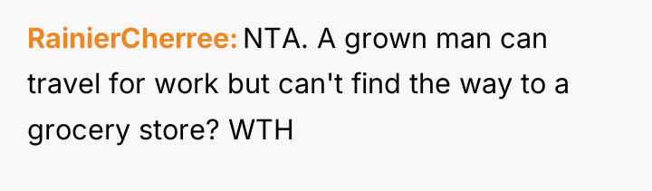 RainierCherree NTA. A grown man can travel for work but...