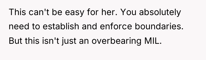 This can't be easy for her. You absolutely need to...