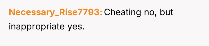 Necessary_Rise7793 Cheating no, but inappropriate yes.