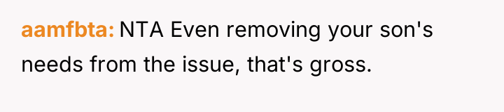 aamfbta NTA Even removing your son's needs from the issue,...