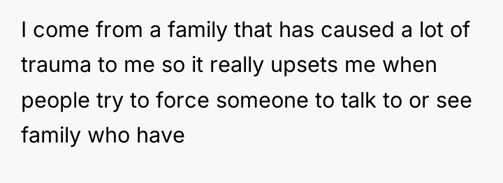 I come from a family that has caused a lot...
