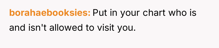 borahaebooksies Put in your chart who is and isn't allowed...