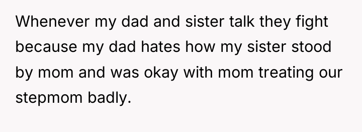 Whenever my dad and sister talk they fight because my...