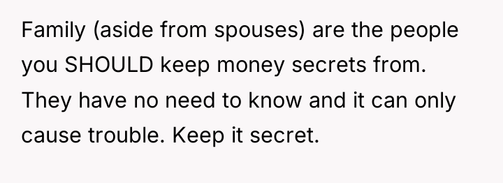 Family (aside from spouses) are the people you SHOULD keep...