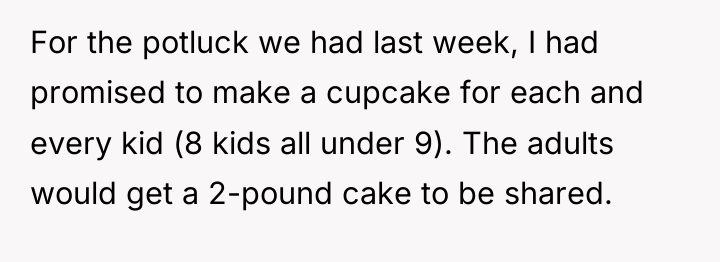 For the potluck we had last week, I had promised...