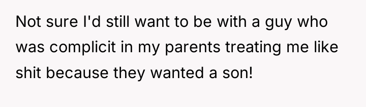 Not sure I'd still want to be with a guy...