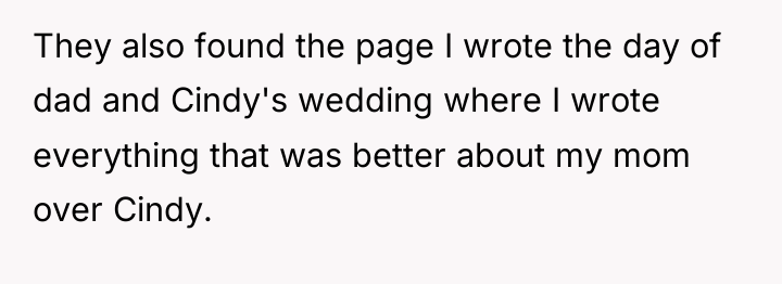 They also found the page I wrote the day of...