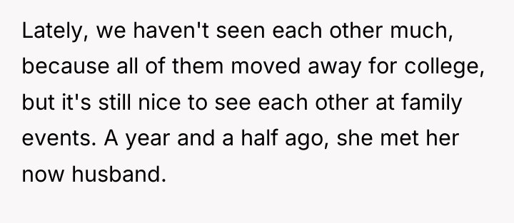 Lately, we haven't seen each other much, because all of...