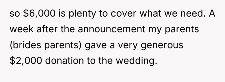 so $6,000 is plenty to cover what we need. A...