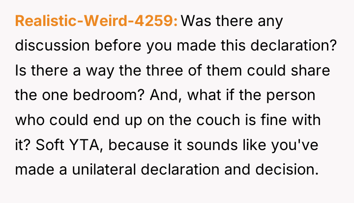 Realistic-Weird-4259 Was there any discussion before you made this declaration?...