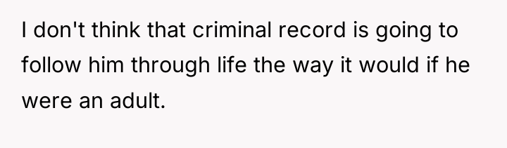 I don't think that criminal record is going to follow...