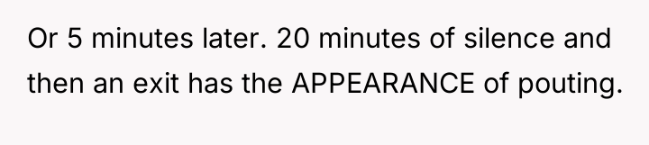Or 5 minutes later. 20 minutes of silence and then...
