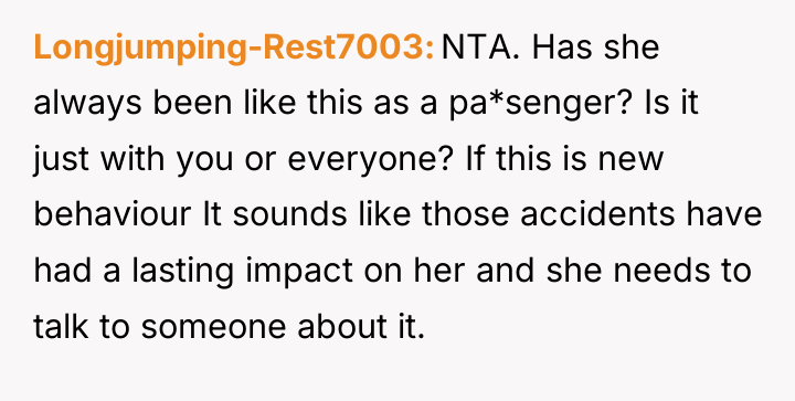 Longjumping-Rest7003 NTA. Has she always been like this as a...