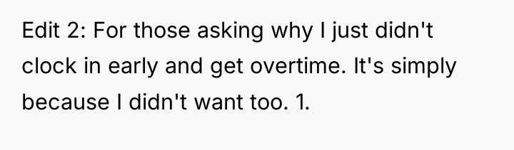 Edit 2: For those asking why I just didn't clock...