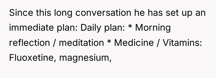 Since this long conversation he has set up an immediate...