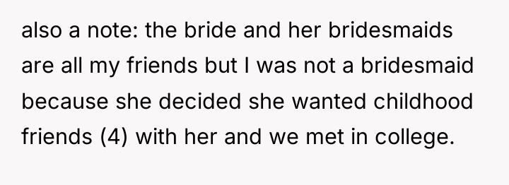 also a note: the bride and her bridesmaids are all...