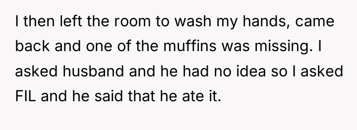 I then left the room to wash my hands, came...