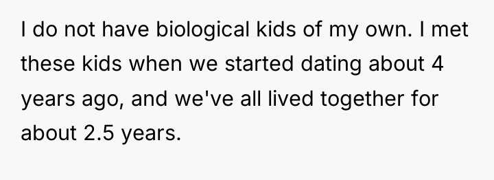 I do not have biological kids of my own. I...