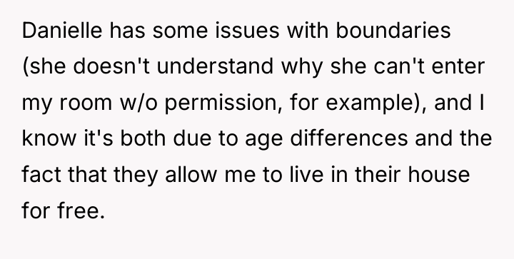 Danielle has some issues with boundaries (she doesn't understand why...