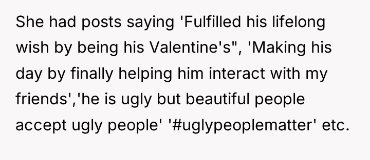She had posts saying 'Fulfilled his lifelong wish by being...