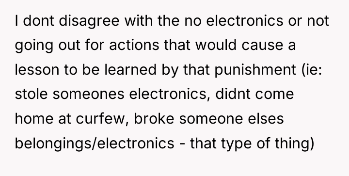 I dont disagree with the no electronics or not going...