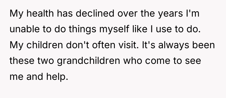 My health has declined over the years I'm unable to...