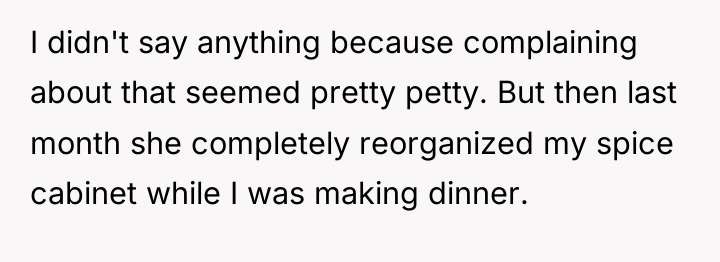I didn't say anything because complaining about that seemed pretty...