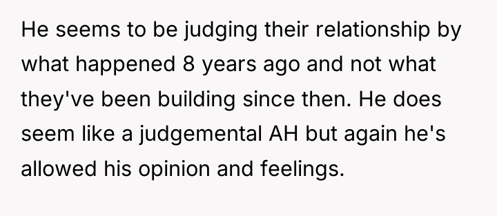 He seems to be judging their relationship by what happened...