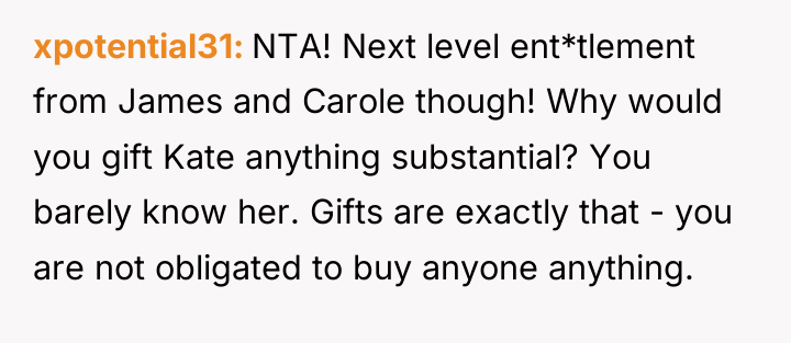 xpotential31 NTA! Next level ent*tlement from James and Carole though!...