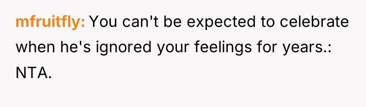 mfruitfly You can't be expected to celebrate when he's ignored...