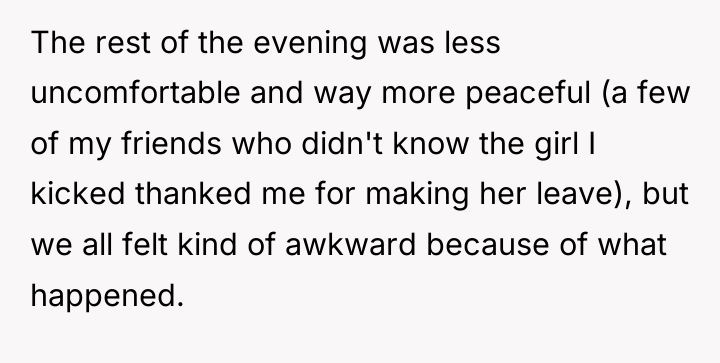 The rest of the evening was less uncomfortable and way...