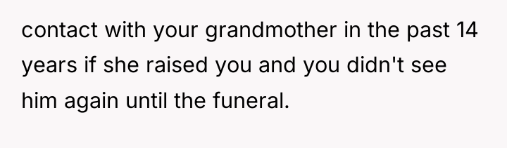 contact with your grandmother in the past 14 years if...