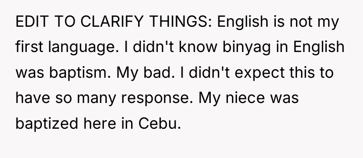 EDIT TO CLARIFY THINGS: English is not my first language....